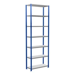 Schulte Grundregal Steckregal MULTIplus250 3000 X 1000 X 400 Mm 7 Fachböden Kreuzstrebe RAL 5010 Enzianblau/verzinkt