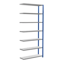 Schulte Anbauregal Steckregal MULTIplus250 3000 X 1300 X 400 Mm 7 Fachböden Kreuzstrebe RAL 5010 Enzianblau/verzinkt