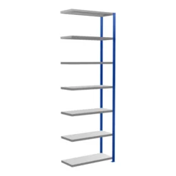 Schulte Anbauregal Steckregal MULTIplus250 3000 X 1000 X 400 Mm 7 Fachböden Kreuzstrebe RAL 5010 Enzianblau/verzinkt