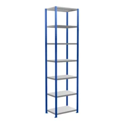 Schulte Grundregal Steckregal MULTIplus250 3000 X 750 X 500 Mm 7 Fachböden Kreuzstrebe RAL 5010 Enzianblau/verzinkt/verzinkt