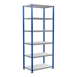 Schulte Grundregal Steckregal MULTIplus250 2500 X 1000 X 600 Mm 6 Fachböden Kreuzstrebe RAL 5010 Enzianblau/verzinkt