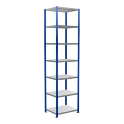 Schulte Grundregal Steckregal MULTIplus250 3000 X 750 X 600 Mm 7 Fachböden Kreuzstrebe RAL 5010 Enzianblau/verzinkt/verzinkt