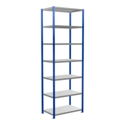 Schulte Grundregal Steckregal MULTIplus250 3000 X 1000 X 600 Mm 7 Fachböden Kreuzstrebe RAL 5010 Enzianblau/verzinkt