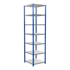 Schulte Grundregal Steckregal MULTIplus250 3000 X 750 X 800 Mm 7 Fachböden Kreuzstrebe RAL 5010 Enzianblau/verzinkt/verzinkt