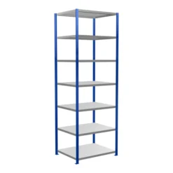 Schulte Grundregal Steckregal MULTIplus250 3000 X 1000 X 800 Mm 7 Fachböden Kreuzstrebe RAL 5010 Enzianblau/verzinkt