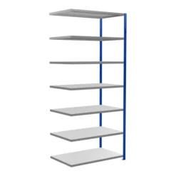 Schulte Anbauregal Steckregal MULTIplus250 3000 X 1300 X 800 Mm 7 Fachböden Kreuzstrebe RAL 5010 Enzianblau/verzinkt
