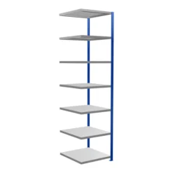 Schulte Anbauregal Steckregal MULTIplus250 3000 X 750 X 800 Mm 7 Fachböden Kreuzstrebe RAL 5010 Enzianblau/verzinkt/verzinkt