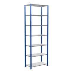 Schulte Grundregal Steckregal MULTIplus85 3000 X 1000 X 500 Mm 7 Fachböden Kreuzstrebe RAL 5010 Enzianblau