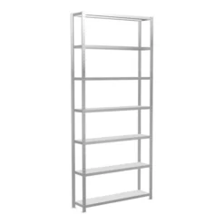 Schulte Grundregal Steckregal MULTIplus250 3000 X 1300 X 300 Mm 7 Fachböden Kreuzstrebe RAL 7035 Lichtgrau