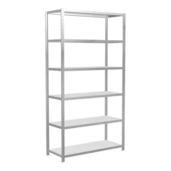 Schulte Grundregal Steckregal MULTIplus250 2500 X 1300 X 500 Mm 6 Fachböden Kreuzstrebe RAL 7035 Lichtgrau