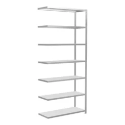 Schulte Anbauregal Steckregal MULTIplus250 3000 X 1300 X 500 Mm 7 Fachböden Kreuzstrebe RAL 7035 Lichtgrau