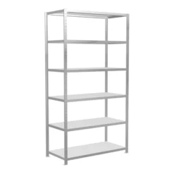 Schulte Grundregal Steckregal MULTIplus250 2500 X 1300 X 600 Mm 6 Fachböden Kreuzstrebe RAL 7035 Lichtgrau