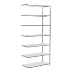 Schulte Anbauregal Steckregal MULTIplus250 3000 X 1300 X 600 Mm 7 Fachböden Kreuzstrebe RAL 7035 Lichtgrau