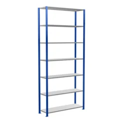 Schulte Grundregal Steckregal MULTIplus150 3000 X 1300 X 400 Mm 7 Fachböden Kreuzstrebe RAL 5010 Enzianblau/verzinkt