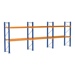 Schulte Grundregal Palettenregal 3000 X 8444 X 1100 Mm Blau/verzinkt/RAL 2004 3 Ebenen Max. Palettengewicht 610 Kg Feldlast 10.415 Kg