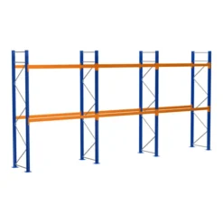 Schulte Grundregal Palettenregal 4000 X 8444 X 1100 Mm Blau/verzinkt/RAL 2004 3 Ebenen Max. Palettengewicht 860 Kg Feldlast 7.855 Kg