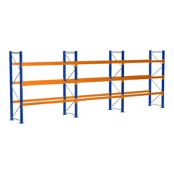 Schulte Grundregal Palettenregal 3000 X 8444 X 1100 Mm Blau/verzinkt/RAL 2004 4 Ebenen Max. Palettengewicht 860 Kg Feldlast 12.040 Kg