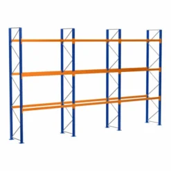 Schulte Grundregal Palettenregal 5000 X 8444 X 1100 Mm Blau/verzinkt/RAL 2004 4 Ebenen Max. Palettengewicht 860 Kg Feldlast 8.650 Kg
